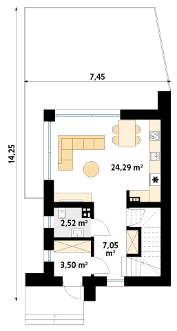 Rzut parteru projektu domu Agrest 2