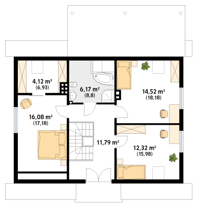 Rzut parteru projektu domu Arnika 2 dr-T