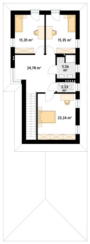 Rzut parteru projektu domu Bagatela