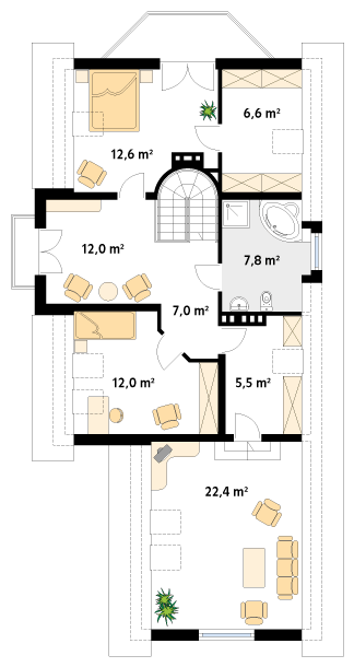 Rzut parteru projektu domu Batuta 4