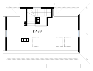 Rzut parteru projektu domu Biedronka 2 dr-S
