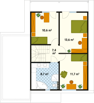 Rzut parteru projektu domu Bosman dr-S