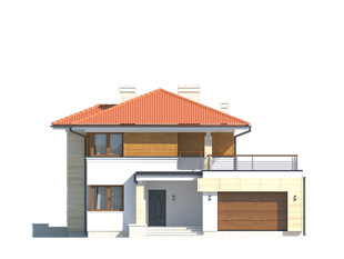 Elewacja 2 projektu domu Cyprys 7