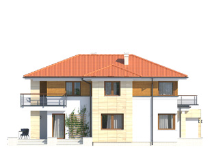 Elewacja 1 projektu domu Cyprys 7