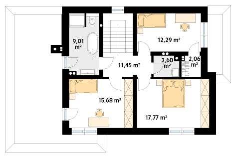 Rzut parteru projektu domu Fen