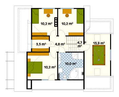 Rzut parteru projektu domu Grab dr-C