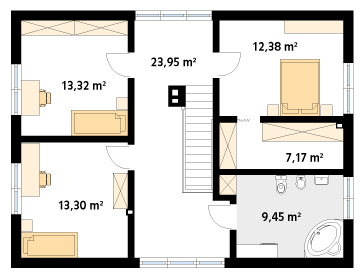 Rzut parteru projektu domu Jagodowy 2 dr-T