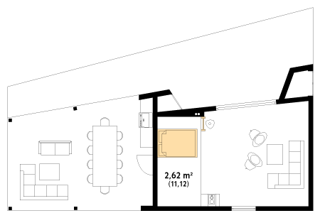 Rzut parteru projektu domu Jaskier dr-S