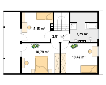 Rzut parteru projektu domu Jaśmin 2 dr-S