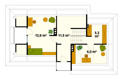 Rzut parteru projektu domu Krakowiak dr-S