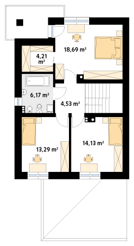 Rzut parteru projektu domu Limba W