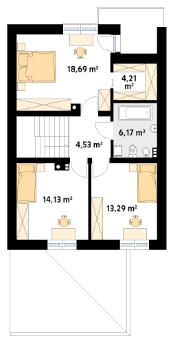 Rzut parteru projektu domu Limba W2