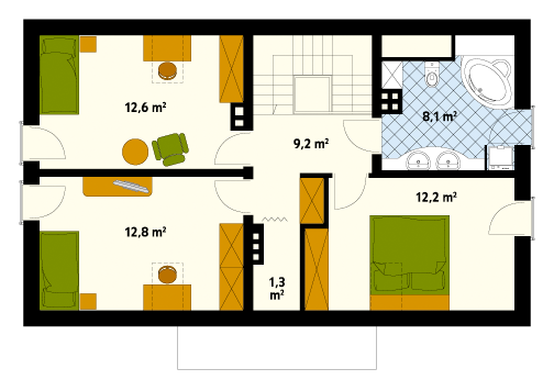 Rzut parteru projektu domu Magnolia
