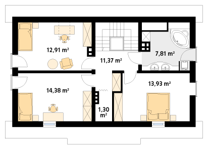 Rzut parteru projektu domu Magnolia 3
