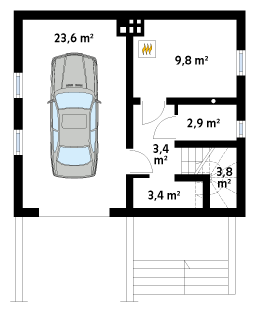 Rzut parteru projektu domu Majka