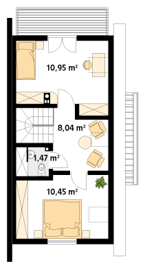 Rzut parteru projektu domu Miś dr-ST