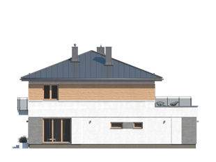 Elewacja 1 projektu domu Oliwkowy