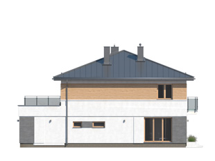 Elewacja 3 projektu domu Oliwkowy