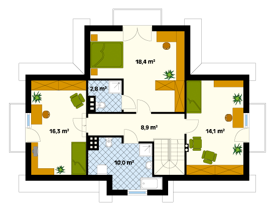 Rzut parteru projektu domu Parys
