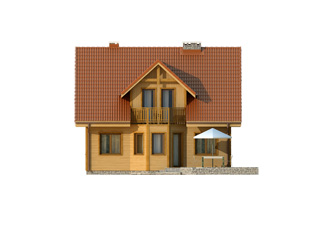 Elewacja 4 projektu domu Pliszka 2 dr-S