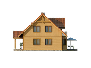 Elewacja 3 projektu domu Pliszka 2 dr-S
