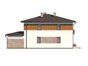 Elewacja 3 projektu domu Purpurowy