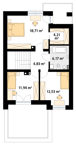 Rzut parteru projektu domu Sekwoja W2