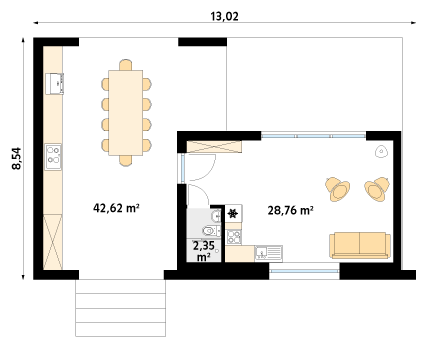 Rzut parteru projektu domu Śmiałek dr-S