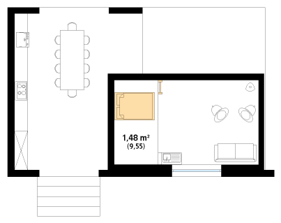 Rzut parteru projektu domu Śmiałek dr-S