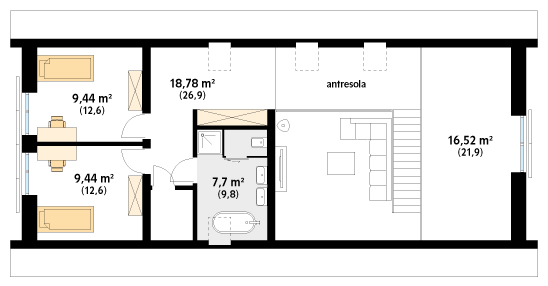Rzut parteru projektu domu Tytus