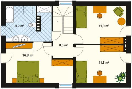 Rzut parteru projektu domu Vigo