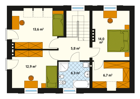 Rzut parteru projektu domu Vigo 2