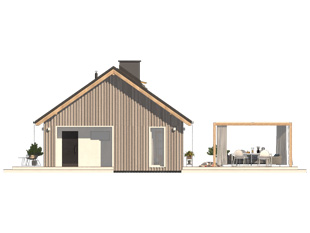 Elewacja 4 projektu domu Wakacyjny 2