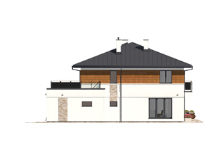 Elewacja 3 projektu domu Waniliowy